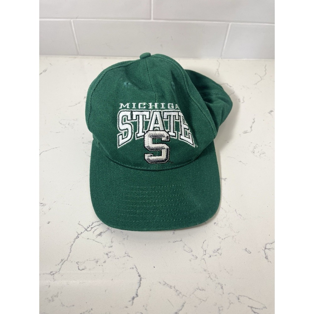 Michigan State Hockey Hat Spartans Green Strapback Embroidered  Big Ten College
